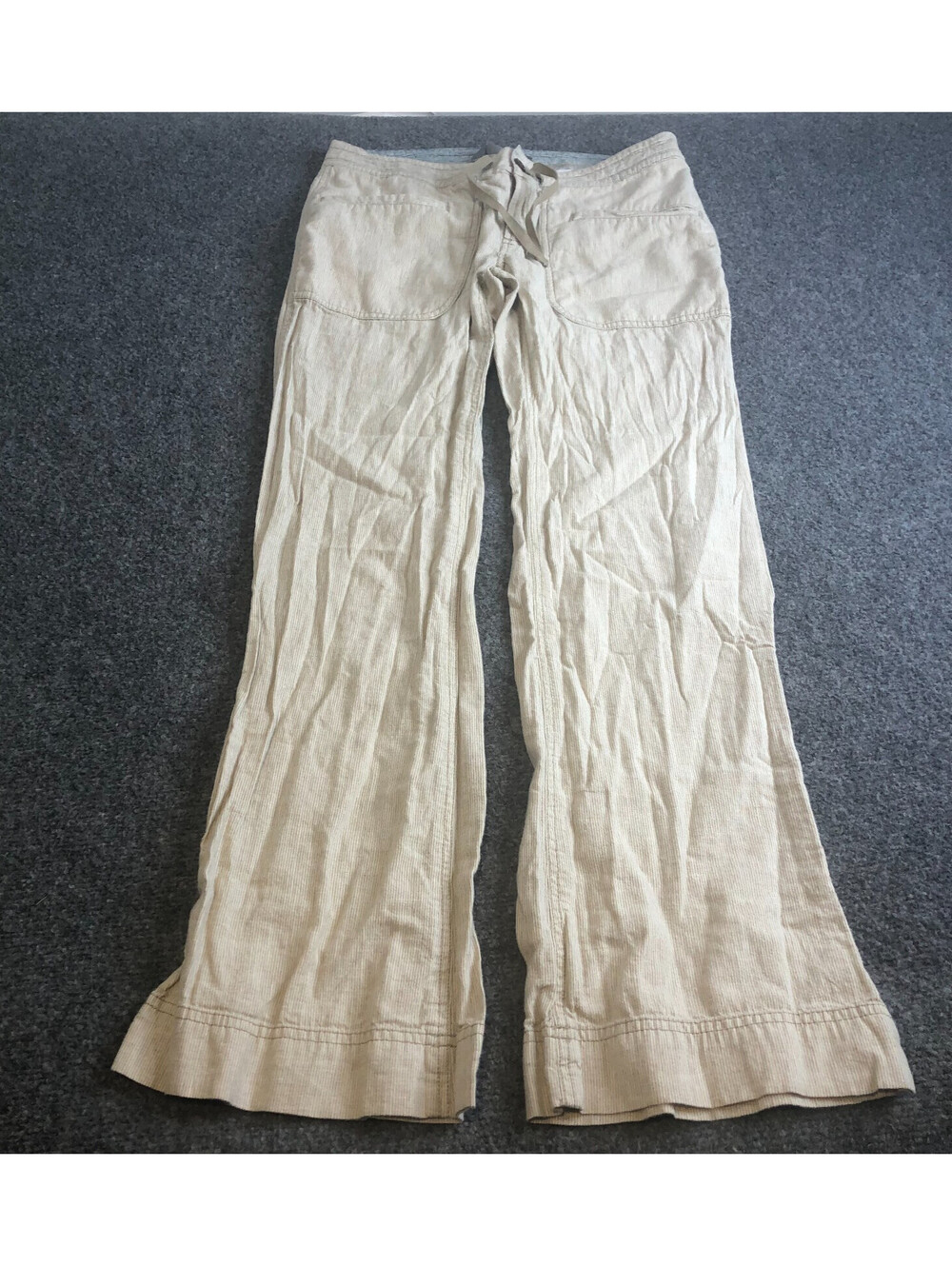North Face Pants Womens 6 Cream Flare Bootcut Chino Trail Outdoors Linen Blend